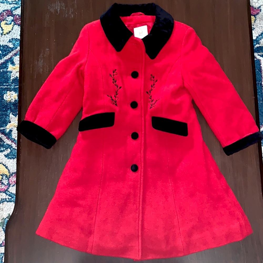 Red and Black Peacoat 4T